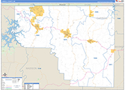 Carroll County Wall Map Basic Style