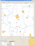 Carroll County Wall Map Basic Style
