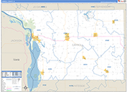 Carroll County Wall Map Basic Style