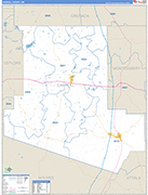 Carroll County Wall Map Basic Style