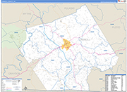 Carroll County Wall Map Basic Style