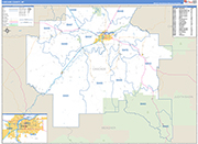 Cascade County Wall Map Basic Style