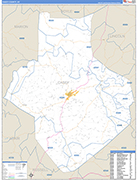 Casey County Wall Map Basic Style