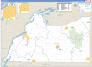 Cass County Wall Map Basic Style
