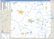 Cass County Wall Map Basic Style