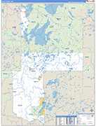 Cass County Wall Map Basic Style