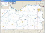 Cass County Wall Map Basic Style