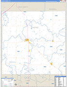 Castro County Wall Map Basic Style