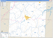 Caswell County Wall Map Basic Style