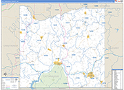 Cattaraugus Wall Map Basic Style