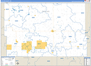 Cavalier County Wall Map Basic Style