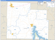 Cedar County Wall Map Basic Style