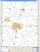 Champaign County Wall Map Basic Style