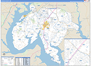 Charles County Wall Map Basic Style