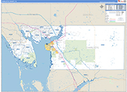 Charlotte County Wall Map Basic Style