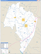 Charlotte County Wall Map Basic Style