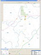Chase County Wall Map Basic Style