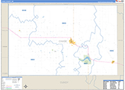 Chase County Wall Map Basic Style