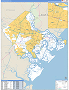 Chatham County Wall Map Basic Style