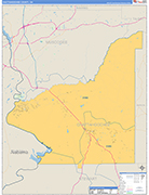 Chattahoochee County Wall Map Basic Style