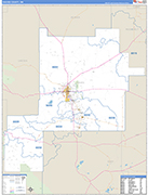 Chaves County Wall Map Basic Style