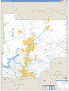 Cherokee County Wall Map Basic Style