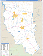 Cherokee County Wall Map Basic Style