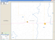 Cheyenne County Wall Map Basic Style