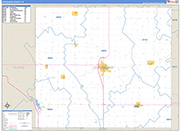 Chickasaw County Wall Map Basic Style