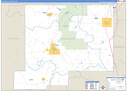 Chickasaw County Wall Map Basic Style