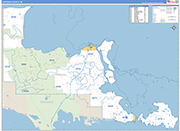 Chippewa County Wall Map Basic Style