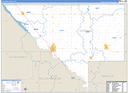 Chippewa County Wall Map Basic Style