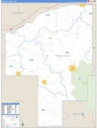 Choctaw County Wall Map Basic Style