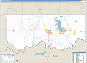 Choctaw County Wall Map Basic Style