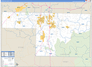 Christian County Wall Map Basic Style