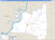 Claiborne County Wall Map Basic Style