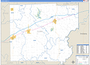 Clark County Wall Map Basic Style