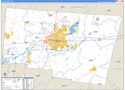 Clark County Wall Map Basic Style