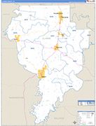 Clarke County Wall Map Basic Style