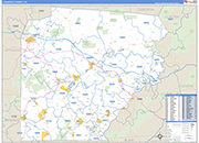 Clearfield Wall Map Basic Style