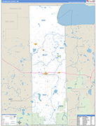 Clearwater County Wall Map Basic Style