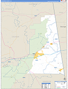 Cleburne County Wall Map Basic Style