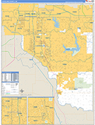 Cleveland County Wall Map Basic Style
