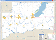 Clinton Wall Map Basic Style