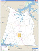 Clinton Wall Map Basic Style