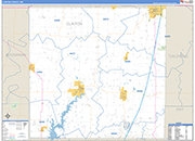 Clinton Wall Map Basic Style