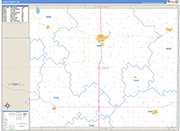 Cloud County Wall Map Basic Style