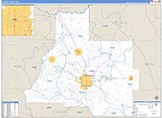 Coffee County Wall Map Basic Style