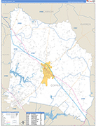 Coffee County Wall Map Basic Style