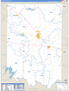 Coleman County Wall Map Basic Style